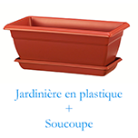 Jardinière en plastique + Soucoupe